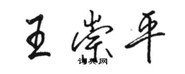 駱恆光王崇平行書個性簽名怎么寫