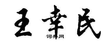 胡問遂王幸民行書個性簽名怎么寫