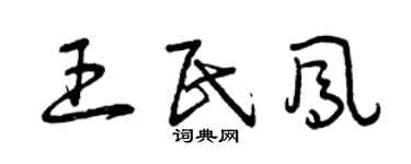 曾慶福王民鳳草書個性簽名怎么寫
