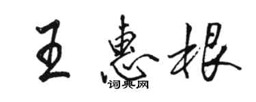 駱恆光王惠根行書個性簽名怎么寫