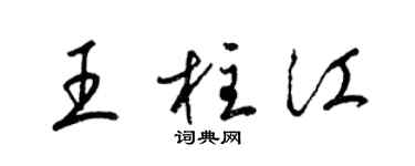 梁錦英王柱江草書個性簽名怎么寫