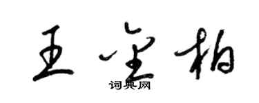 梁錦英王金柏草書個性簽名怎么寫