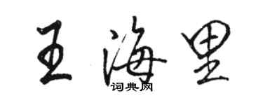 駱恆光王海里行書個性簽名怎么寫