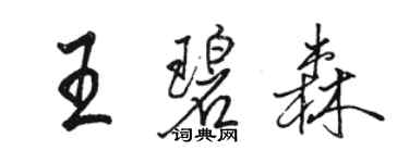 駱恆光王碧森行書個性簽名怎么寫