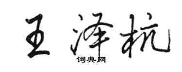 駱恆光王澤杭行書個性簽名怎么寫