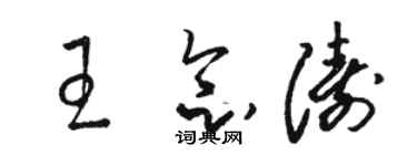 駱恆光王念濤草書個性簽名怎么寫