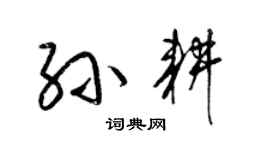 梁錦英孫耕草書個性簽名怎么寫