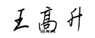 王正良王高升行書個性簽名怎么寫