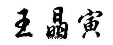 胡問遂王晶寅行書個性簽名怎么寫