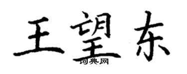 丁謙王望東楷書個性簽名怎么寫