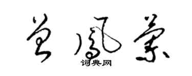 梁錦英曾鳳蘭草書個性簽名怎么寫