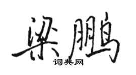 駱恆光梁鵬行書個性簽名怎么寫