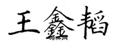 丁謙王鑫韜楷書個性簽名怎么寫