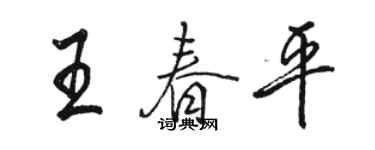 駱恆光王春平行書個性簽名怎么寫