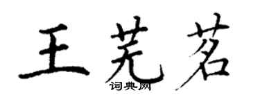 丁謙王蕪茗楷書個性簽名怎么寫