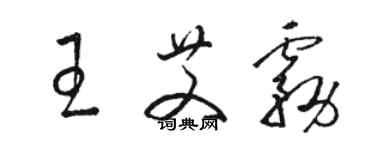 駱恆光王艾霧草書個性簽名怎么寫