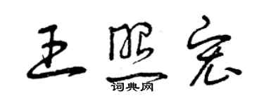 曾慶福王照宏草書個性簽名怎么寫