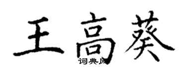 丁謙王高葵楷書個性簽名怎么寫