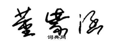 朱錫榮董紫涵草書個性簽名怎么寫