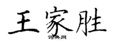 丁謙王家勝楷書個性簽名怎么寫
