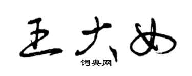 曾慶福王大女草書個性簽名怎么寫