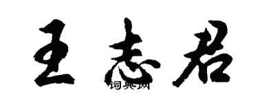 胡問遂王志君行書個性簽名怎么寫