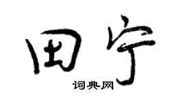 曾慶福田寧行書個性簽名怎么寫