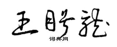 曾慶福王盼龍草書個性簽名怎么寫