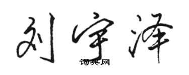 駱恆光劉宇澤行書個性簽名怎么寫