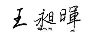 王正良王昶暉行書個性簽名怎么寫