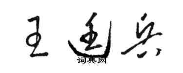 駱恆光王廷兵草書個性簽名怎么寫