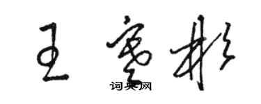 駱恆光王寒彬草書個性簽名怎么寫
