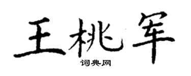 丁謙王桃軍楷書個性簽名怎么寫