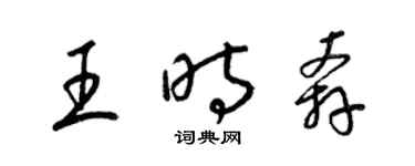 梁錦英王時奔草書個性簽名怎么寫