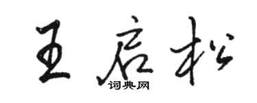 駱恆光王啟松行書個性簽名怎么寫