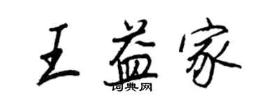 王正良王益家行書個性簽名怎么寫
