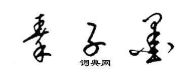 梁錦英秦子墨草書個性簽名怎么寫