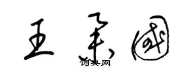 梁錦英王舉國草書個性簽名怎么寫