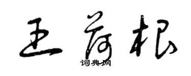 曾慶福王荷根草書個性簽名怎么寫