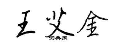 王正良王艾金行書個性簽名怎么寫