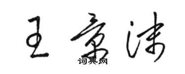 駱恆光王景沫草書個性簽名怎么寫