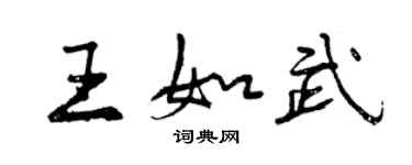 曾慶福王如武行書個性簽名怎么寫