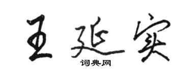 駱恆光王延實行書個性簽名怎么寫