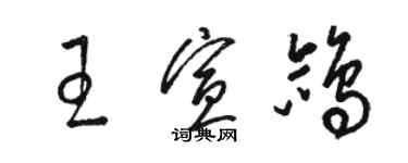 駱恆光王宣鴿草書個性簽名怎么寫