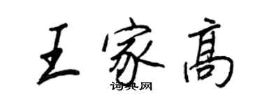 王正良王家高行書個性簽名怎么寫