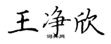丁謙王淨欣楷書個性簽名怎么寫