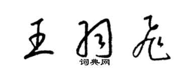 梁錦英王羽飛草書個性簽名怎么寫