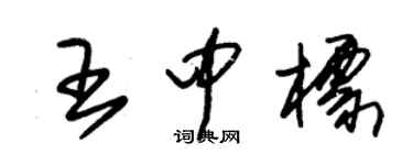 朱錫榮王中標草書個性簽名怎么寫