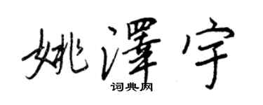 王正良姚澤宇行書個性簽名怎么寫