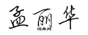 駱恆光孟麗華行書個性簽名怎么寫